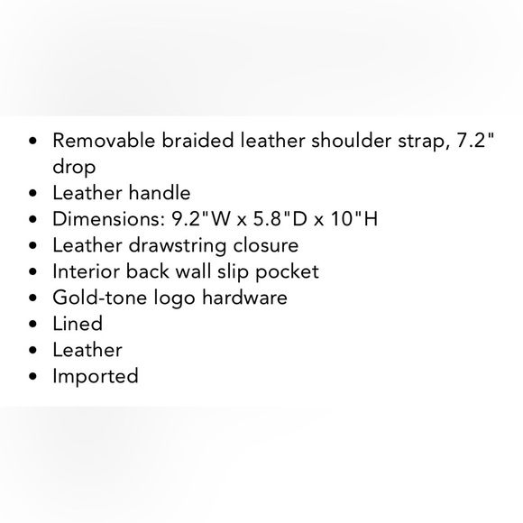 Tory Burch Black Leather Bucket Bag With Gold Accents and Dustbag - Picture 5 of 8